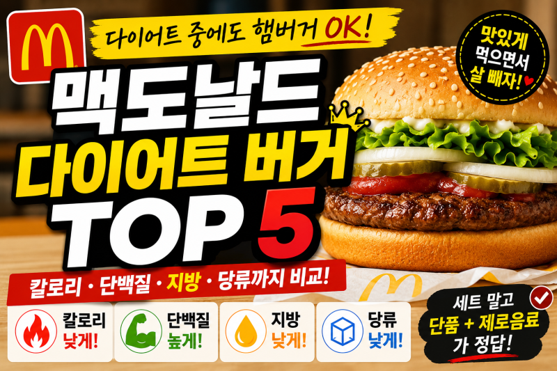 맥도날드 다이어트 버거 TOP5｜칼로리·단백질·지방까지 비교!