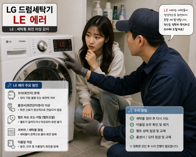 세탁기 통이 안 돌아가요｜LG·삼성·대우·위니아 모터·홀센서·벨트·PCB 고장 원인 총정리