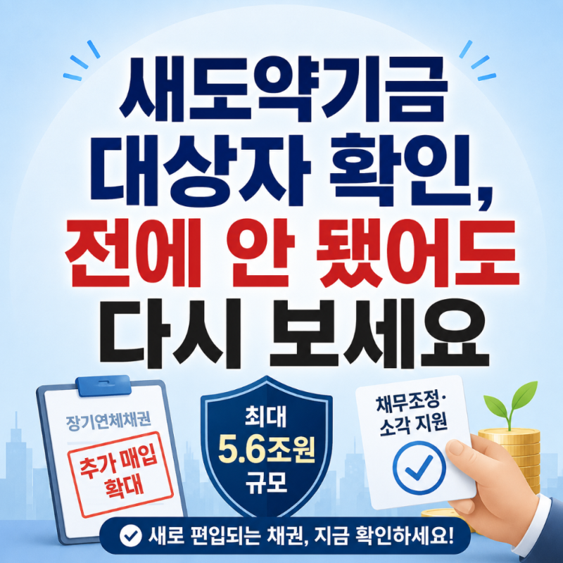 새도약기금 대상자 확인, 전에 안 됐어도 다시 보세요