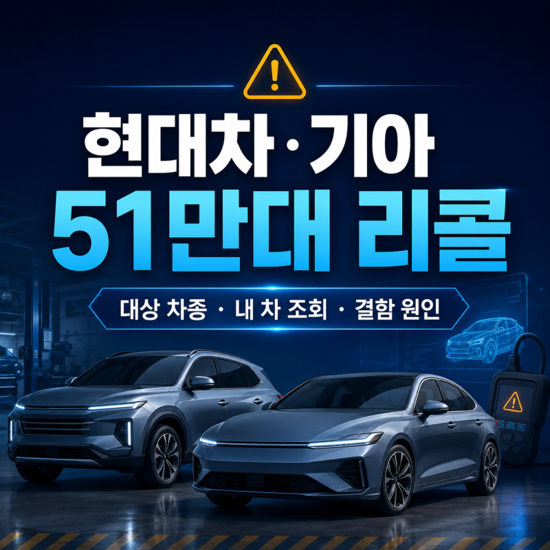 현대차·기아 51만대 리콜 총정리｜대상 차종·내 차 조회·결함 원인·리콜센터 확인