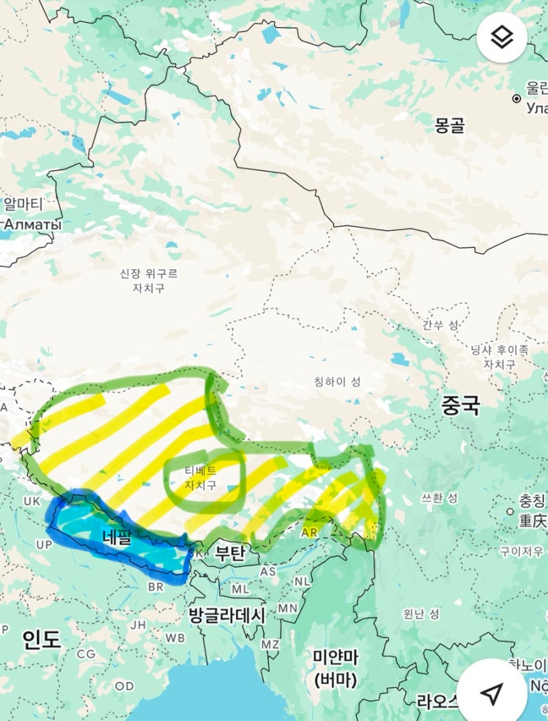 중국, 네팔, 티벳자치구 지도 위치, 인구, 1인당 GDP : 중국 네팔 국경검문소(지룽 통상구) 홍수....