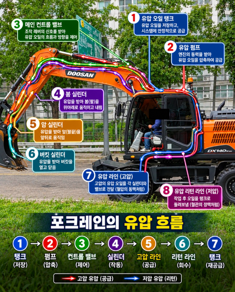 포크레인의 힘은 어디에서 나올까?