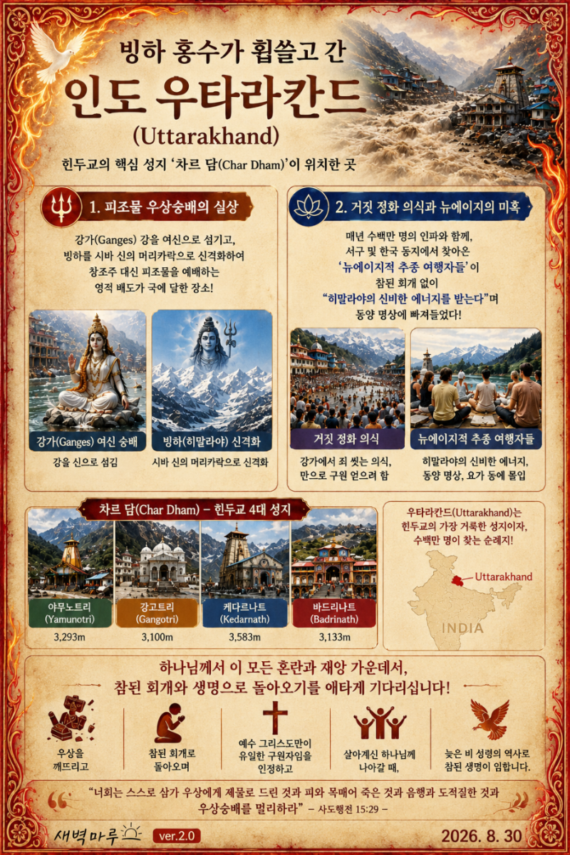 [구속사 특별보고서] 5,000m 히말라야의 네팔의 빙하 홍수 : 힌두교 우상 산당의 타격과 늣은비....