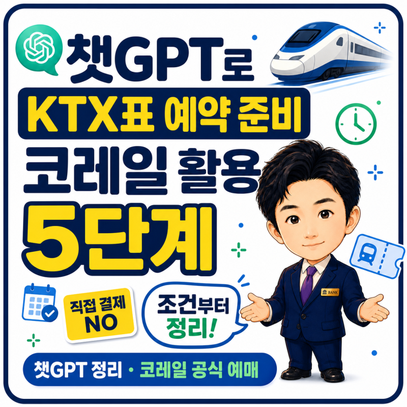 챗GPT로 KTX표 예매하는 방법, 코레일 챗봇 예약 활용 5단계