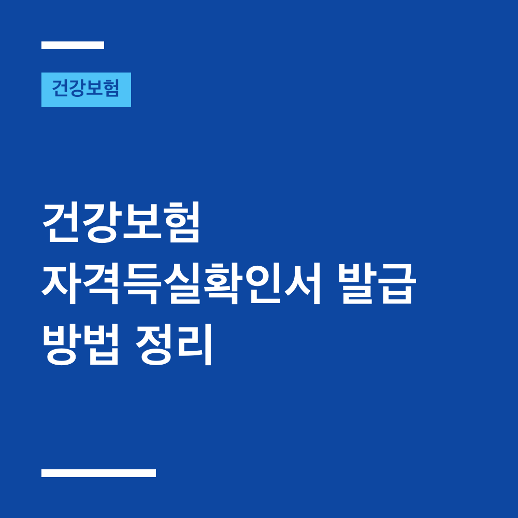건강보험 자격득실확인서 발급 방법 정리