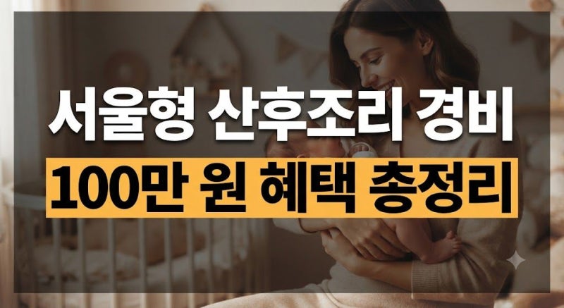 산후조리 경비지원 100만 원 신청 자격과 온라인 방법 총정리 (서울)