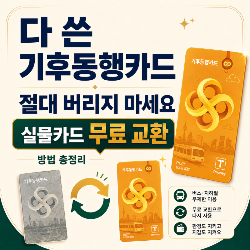 다 쓴 기후동행카드 절대 버리지 마세요 | 기후동행패스 실물카드 무료 교환 방법 총정리