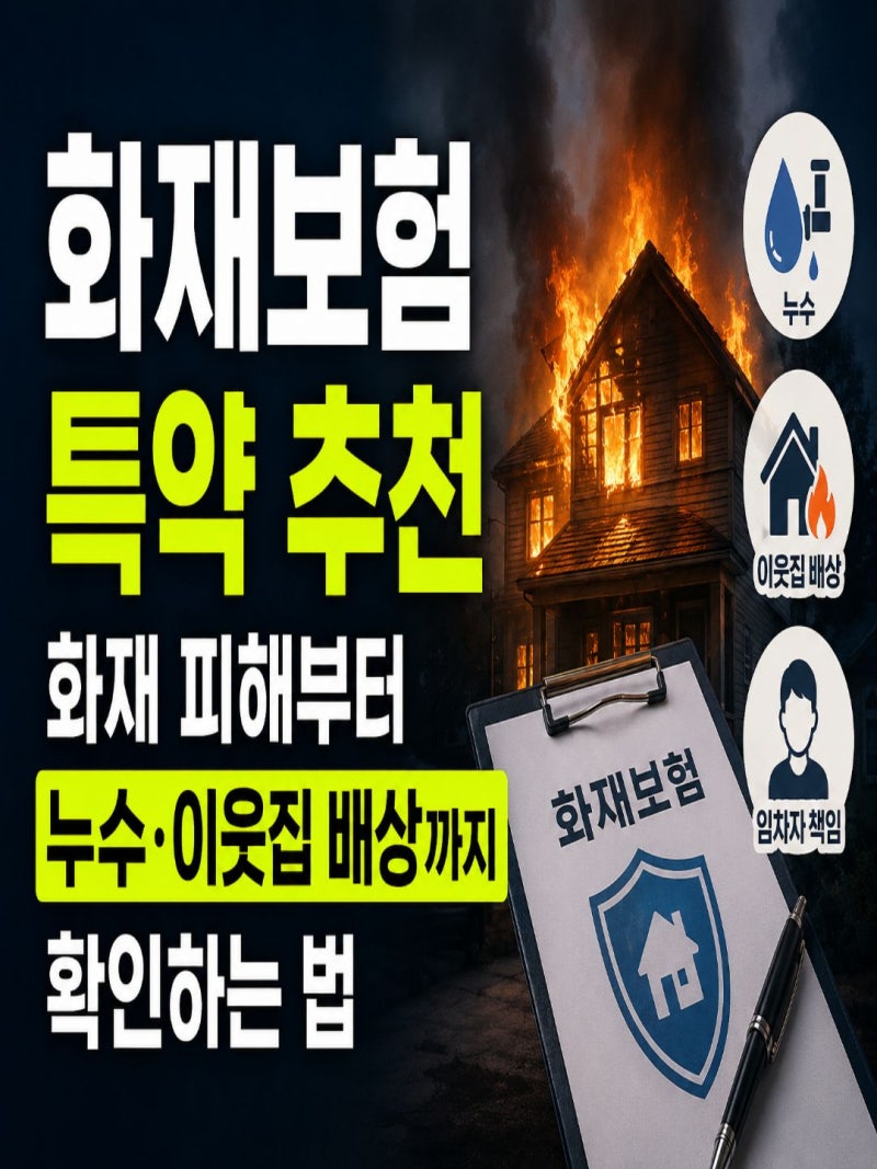화재보험 특약 추천｜기본보장 항목, 화재 피해부터 누수·이웃집 배상까지 꼭 확인해야 할 ....