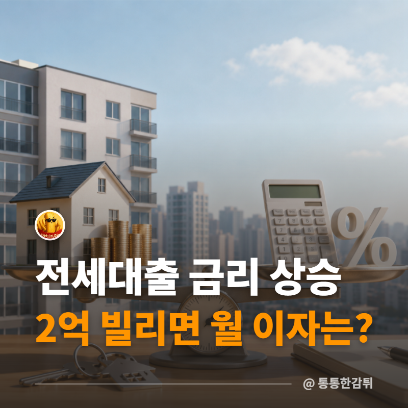 전세대출 금리 4%대 진입, 2억 빌리면 월 이자 얼마나 늘어날까? (전세 vs 월세 비교)