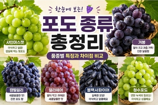 맛있는 포도 종류 이름 | 샤인머스켓·블랙사파이어·캠벨 등 품종별 특징