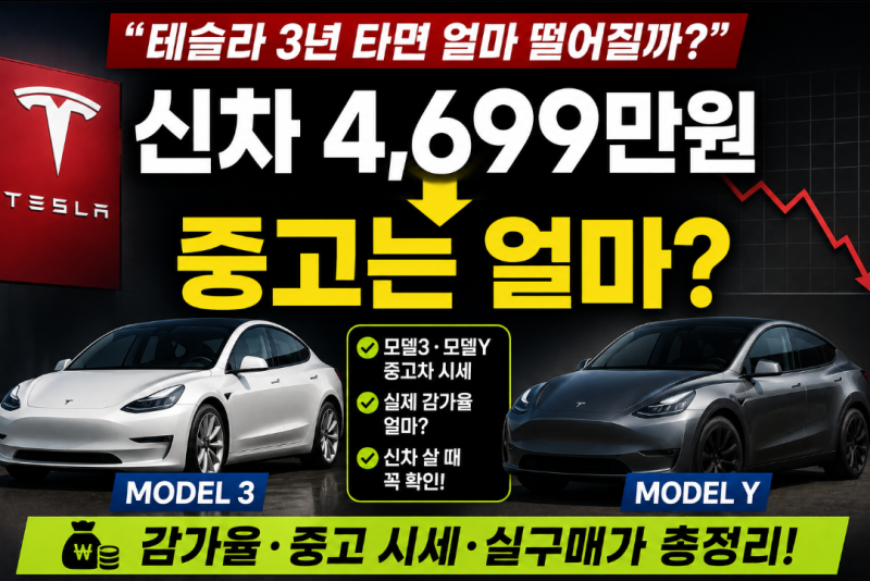 “테슬라 3년 타면 얼마 떨어질까?” 모델3·모델Y 중고차 감가, 신차 살 때 꼭 봐야 할 이유