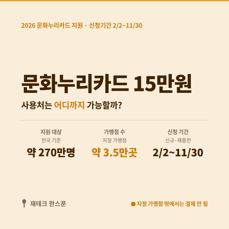 2026 문화누리카드 15만원 사용처 | 잔액조회·자동재충전 안 되는 이유는?