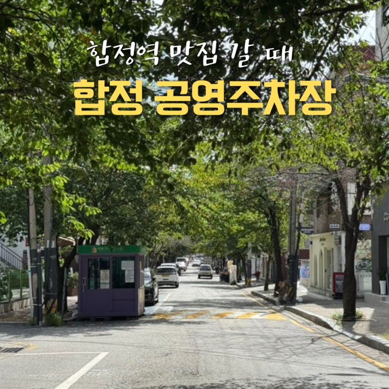 합정역 상수역 근처 맛집 갈 때 합정공영주차장 위치, 요금 안내