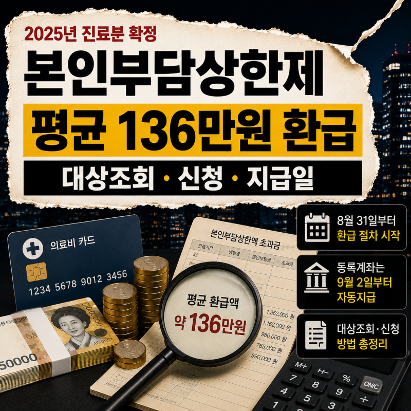 본인부담상한제 환급금 2026, 평균 136만원｜2025년 진료분 조회·신청·지급일