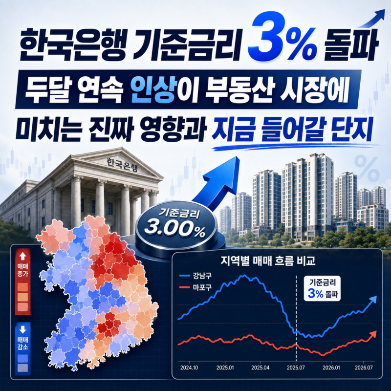 한국은행 기준금리 3% 돌파 — 두달 연속 인상이 부동산 시장에 미치는 진짜 영향과 지금 들....