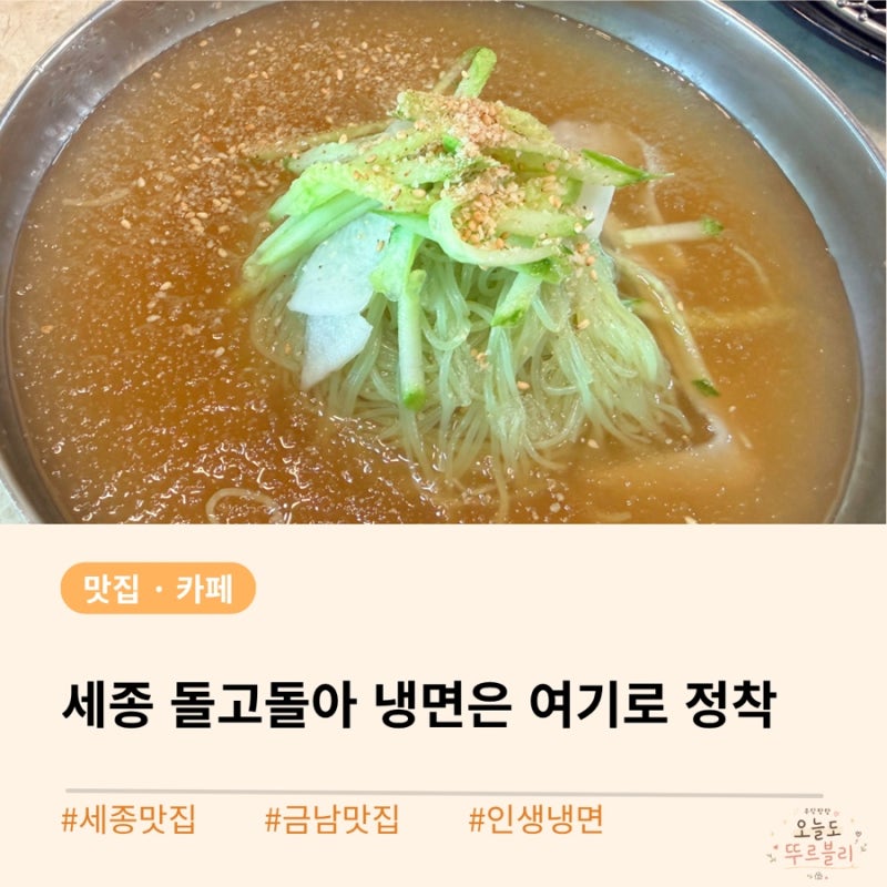 세종 금남면 냉면맛집 정착 인생냉면  냉면+숯불고기 세트 후기