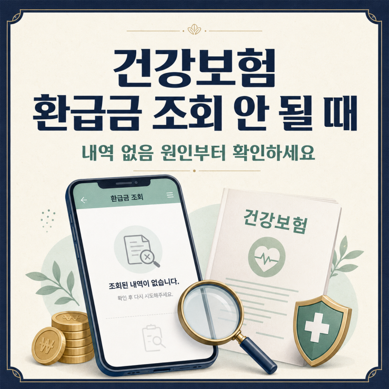 건강보험 환급금 조회 안 될 때｜내역 없음 원인과 해결방법