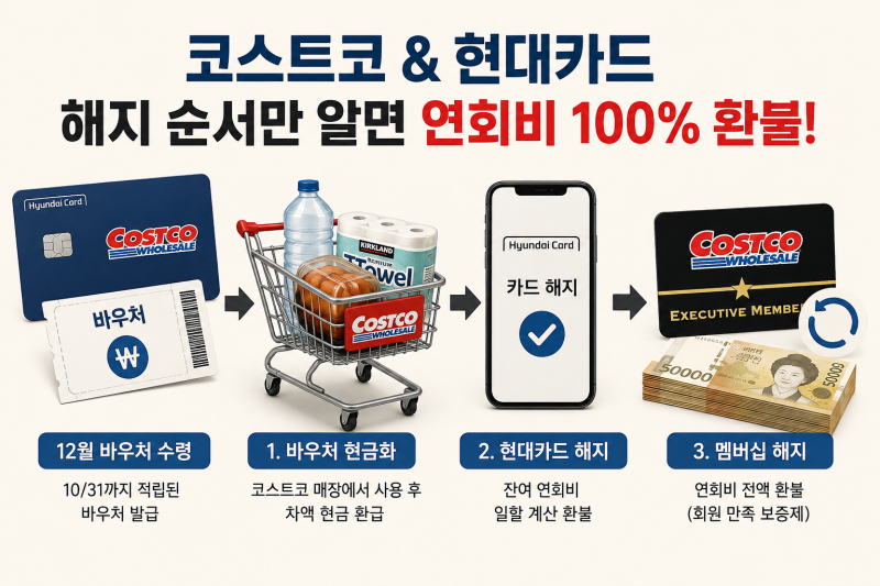코스트코 멤버십 & 현대카드 해지 가이드: 12월 리워드 현금화부터 연회비 환불까지