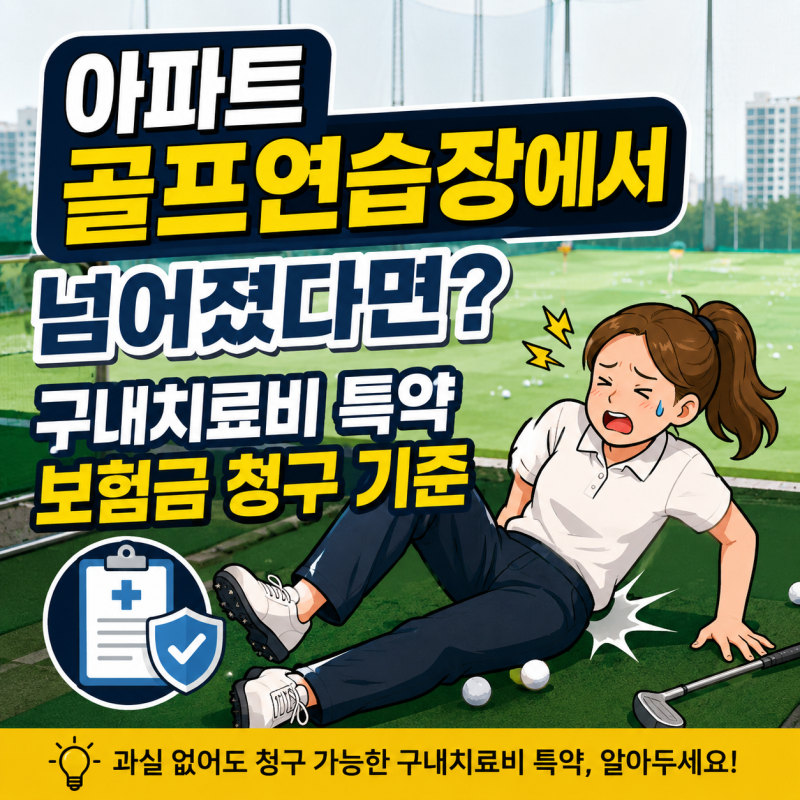 아파트 골프연습장에서 넘어졌다면? 구내치료비 특약 보험금 청구 기준