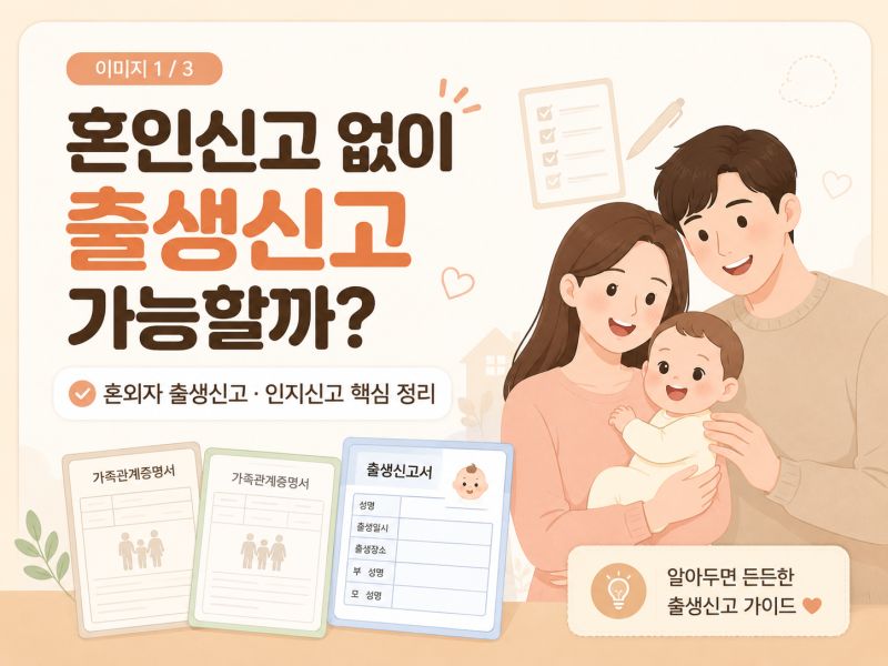 혼인신고 안 하고 출생신고 가능할까? 혼외자 출생신고·인지신고 실제 후기