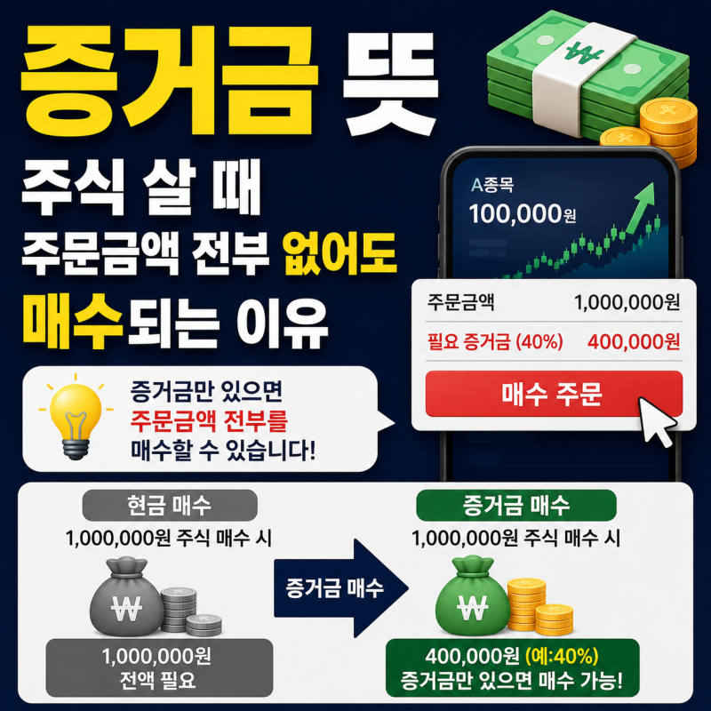 증거금 뜻｜주식 살 때 주문금액 전부 없어도 매수되는 이유