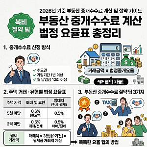 부동산 중개수수료 계산기 활용법 & 2026 최신 요율표 총정리 (매매·전세·월세)