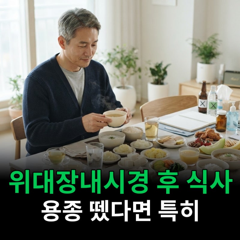 위대장내시경 후 식사 용종 뗐다면 특히 조심해야