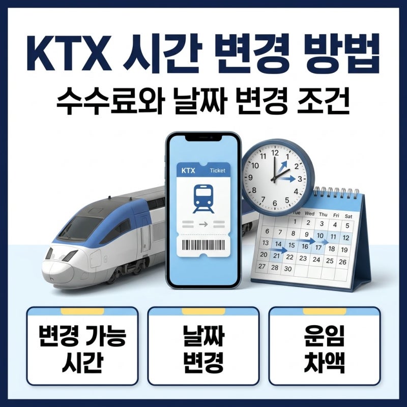 KTX 시간 변경 방법, 수수료와 날짜 변경 조건