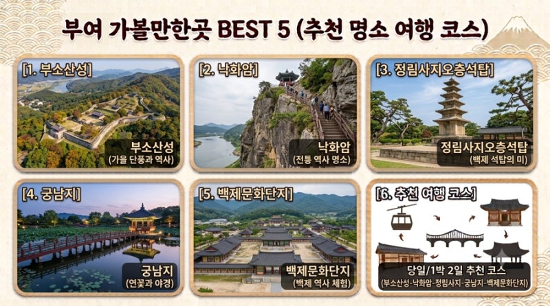 충남 부여 가볼만한곳 총정리 | 부소산성부터 백제문화단지까지