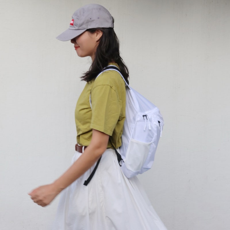 가벼운 여자 데일리 가방 추천, 비아모노 패더라이트 립스탑 경량 패커블 백팩 15L 화이트 코....