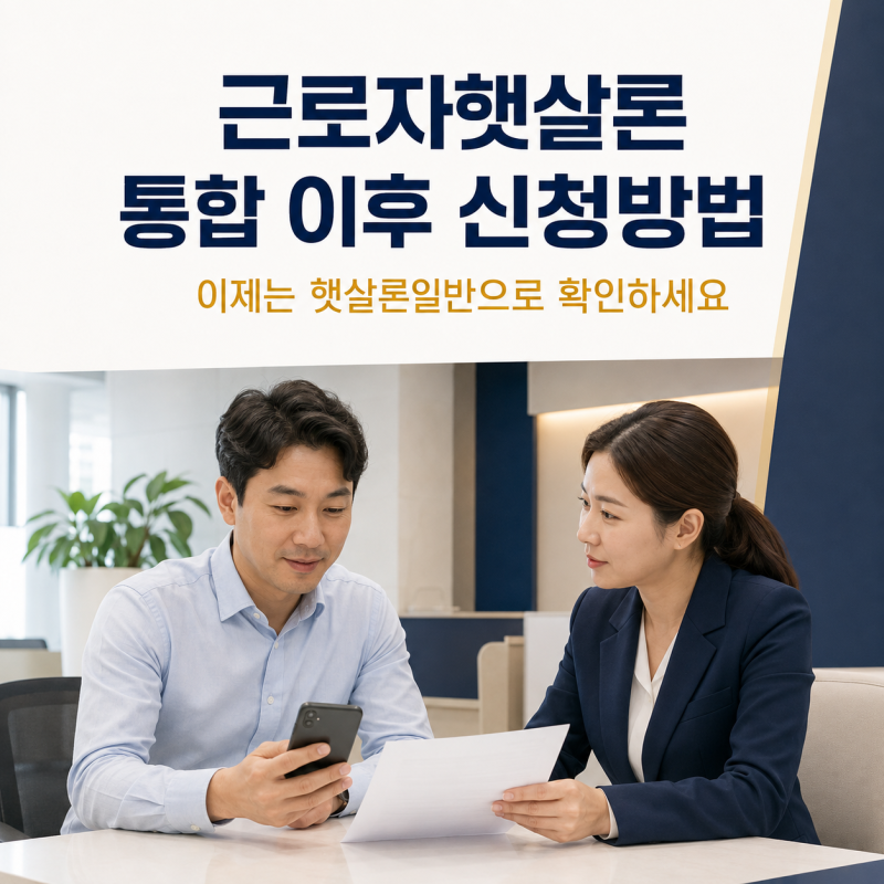근로자햇살론 통합 이후 신청방법, 이제 ‘햇살론일반’으로 확인하세요