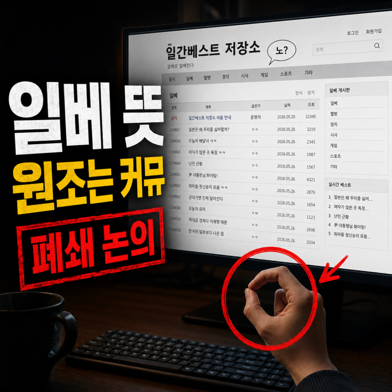 일베 뜻, 일간베스트 저장소 유래부터 ㅇㅂ 손모양·‘노’ 말투·2026 폐쇄 논의까지 총정리