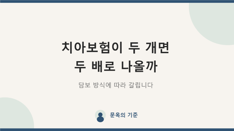 치아보험 두 개, 중복으로 받는 것과 아닌 것
