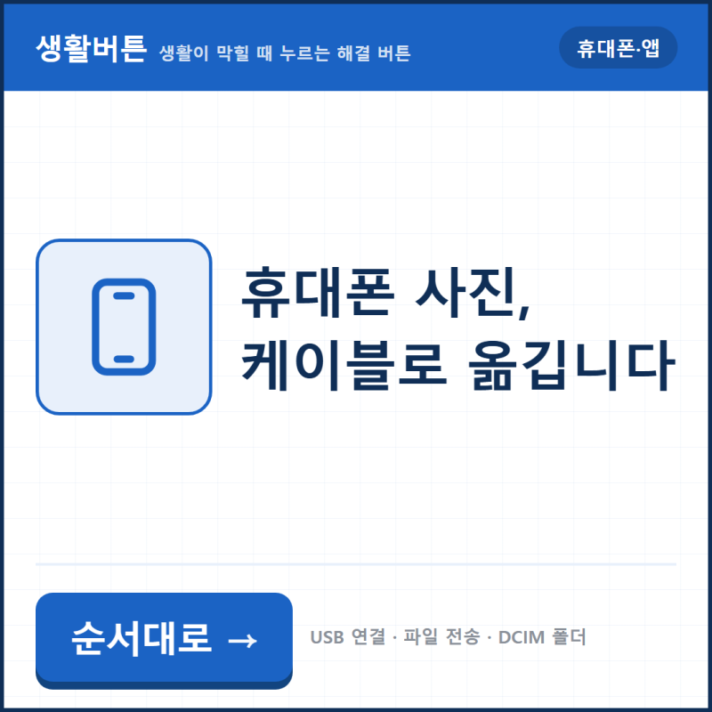 안드로이드폰 사진, 케이블로 윈도우 컴퓨터에 옮기는 법