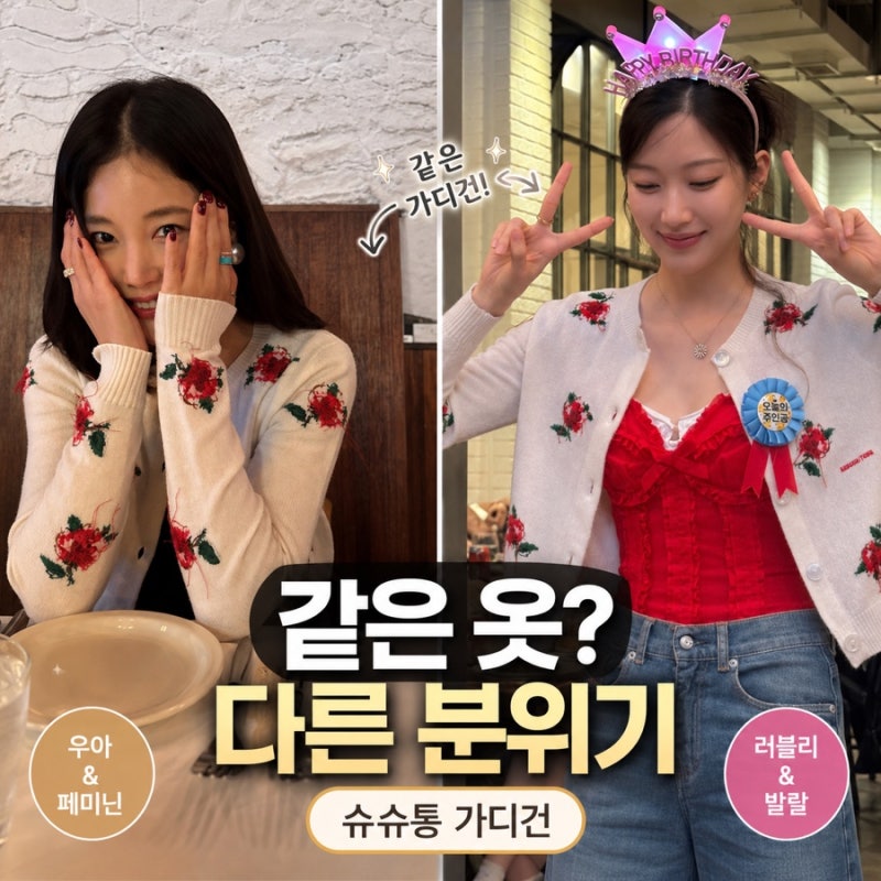 슈슈통 가디건, 기은세도 입은 같은 옷 다른 분위기
