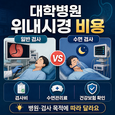 대학병원 위내시경 비용은 얼마인가요?｜수면·일반 검사비 비교