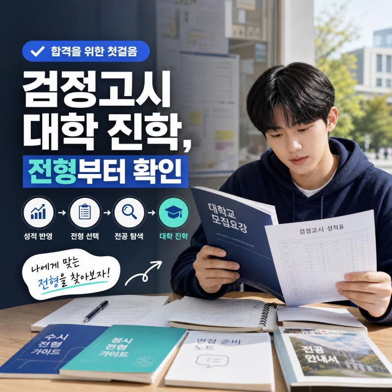 검정고시 대학 진학, 수시·정시 지원 전 성적 반영 확인