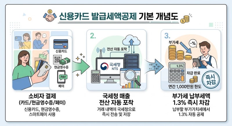 2026년 개인사업자 부가세 절세 비법! 신용카드 발급세액공제 1.3% 완벽 정리 가이드 (서현동세....