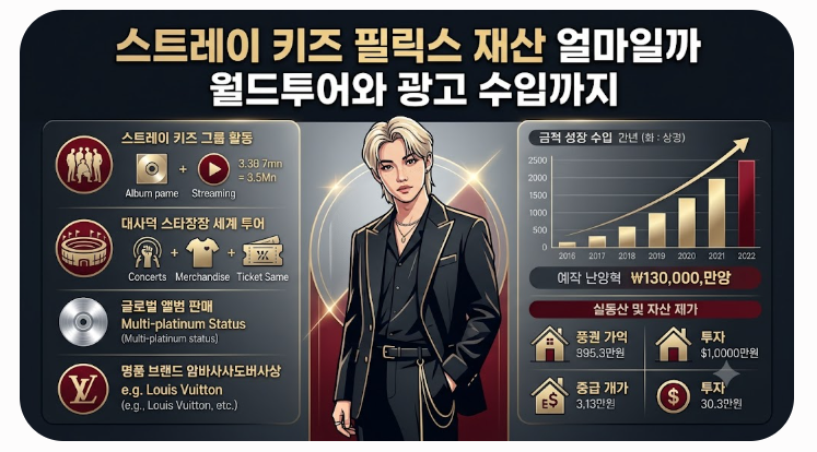 스트레이 키즈 필릭스 재산 얼마일까 월드투어와 광고 수입까지