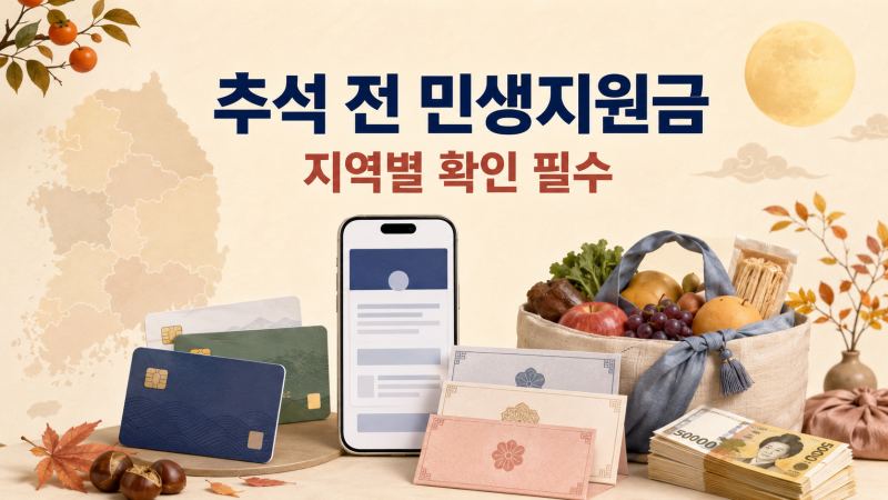 2026 추석 전 민생지원금 지역별 총정리｜최대 50만 원, 대상과 신청방법은?