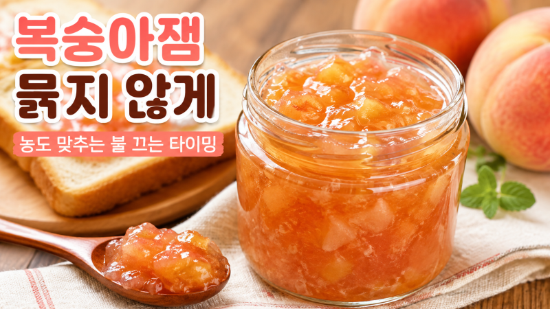 복숭아잼 만들기 묽지 않게, 오래 졸이지 않고 농도 맞추는 법