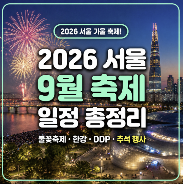 2026 서울 9월 축제 일정 총정리｜불꽃축제·한강·DDP·추석 행사