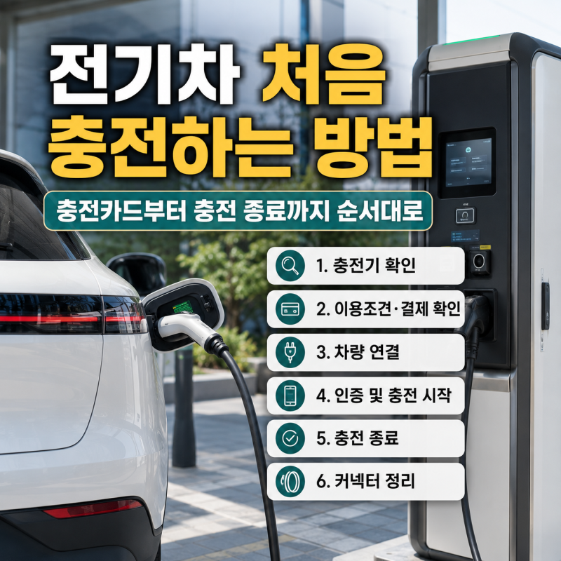전기차 처음 충전하는 방법, 충전카드부터 충전 종료까지 순서대로