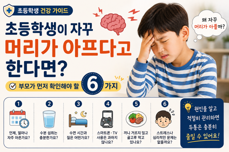 초등학생이 자꾸 머리가 아프다고 한다면? 부모가 먼저 확인해야 할 6가지