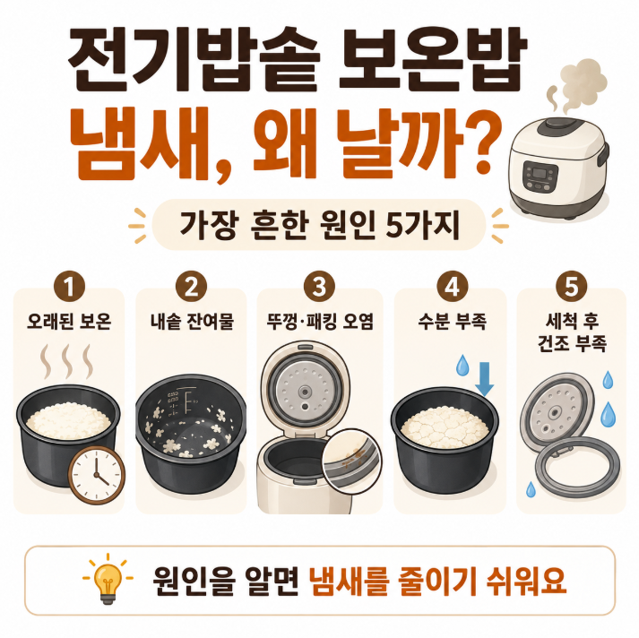 전기밥솥 보온밥 냄새 나는 이유｜밥솥 세척부터 밥 보관법까지
