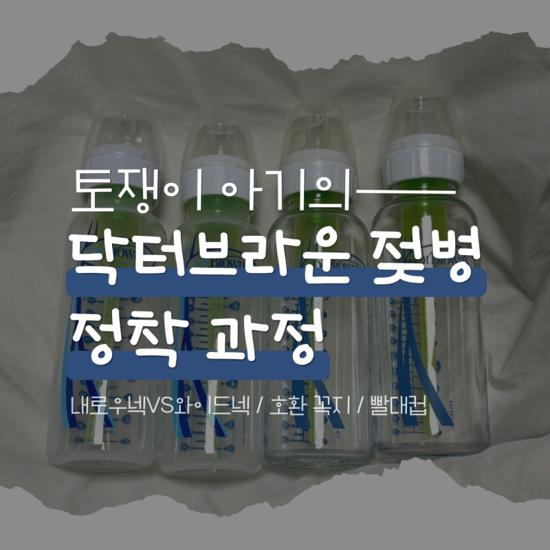 닥터브라운 내로우넥 젖병 정착 과정 (와이드넥 비교, 호환 꼭지, 빨대컵)