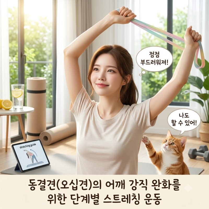 오십견 어깨 굳어짐 푸는 단계별 스트레칭 운동법
