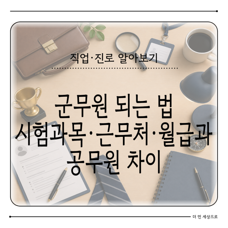 군무원 되는 법 2026 7급·9급 시험과목·근무처·월급과 공무원 차이