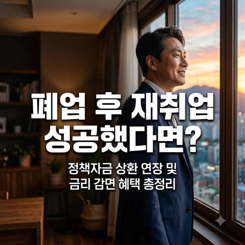 폐업 후 재취업 성공했다면? 소상공인 정책자금 상환 연장 및 금리 감면 혜택 정리