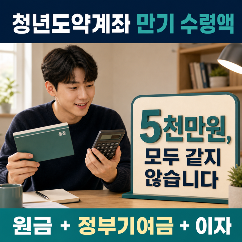 청년도약계좌 만기시 수령액 계산, 5천만원이 아닐 수도?